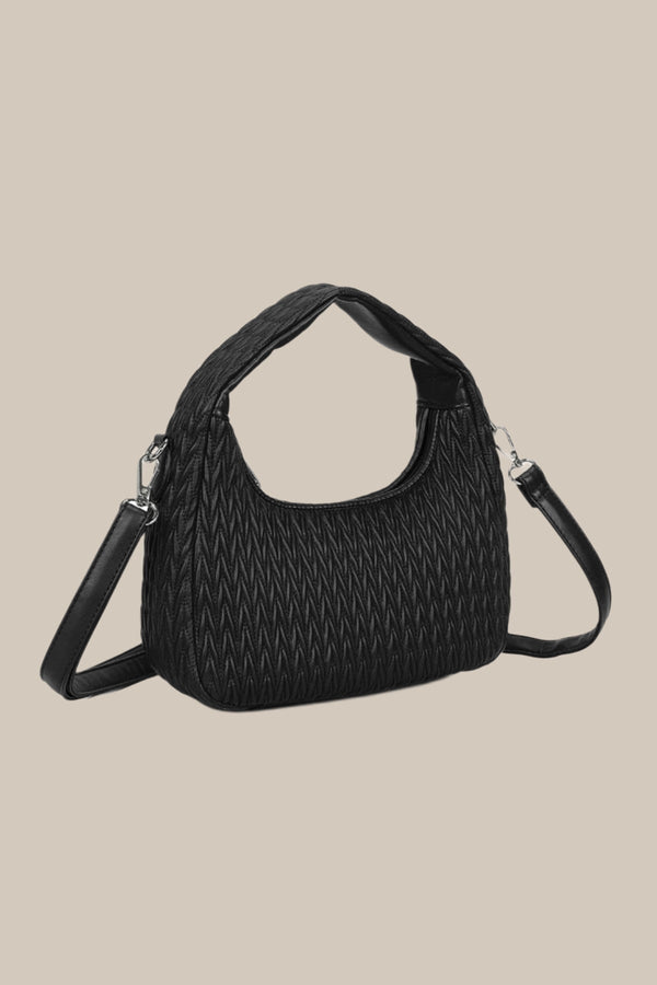 carraig donn Black Textured Shoulder Bag