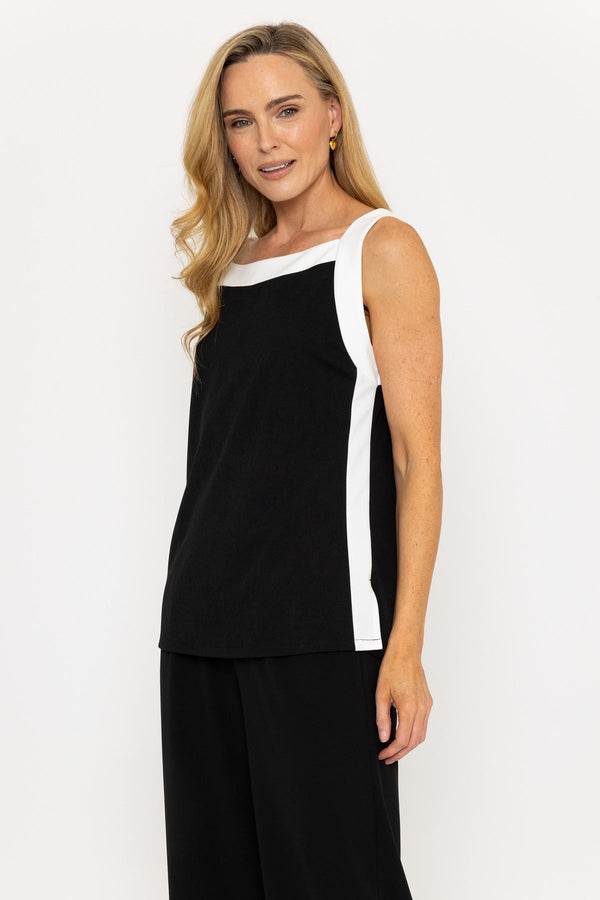 Carraig Donn Black & White Contrast Cami Top