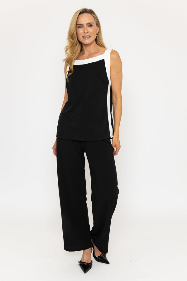 Carraig Donn Black & White Contrast Cami Top