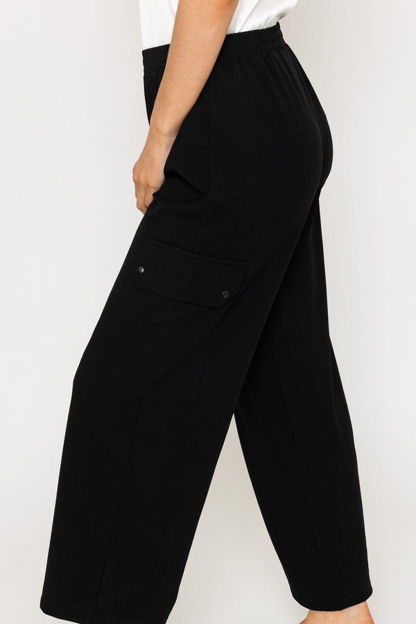 Carraig Donn Black Wide Leg Cargo Trousers