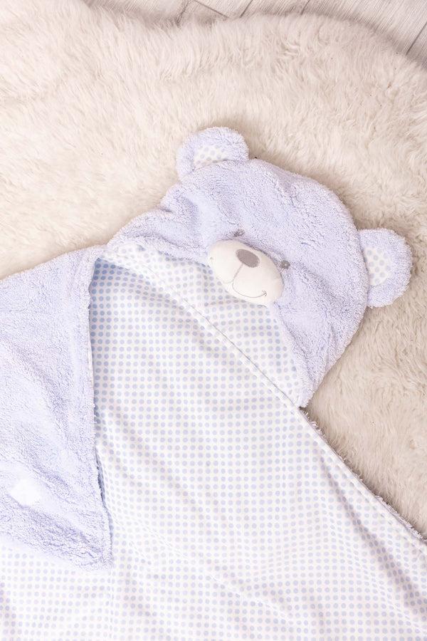 Carraig Donn Blue Bear Hooded Baby Towel