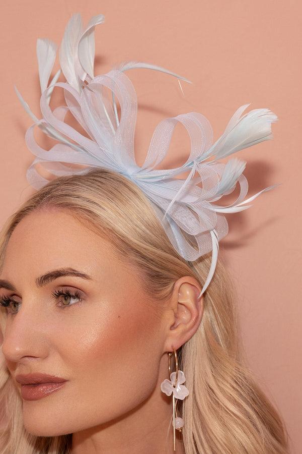 Carraig Donn Blue Bow & Feather Fascinator