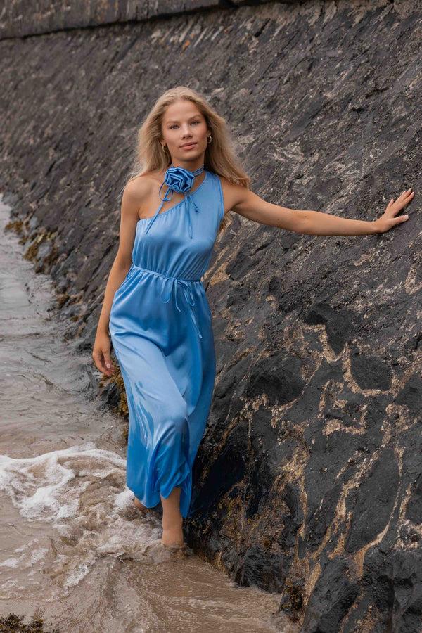 Carraig Donn Blue Clodagh One Shoulder Midi Dress