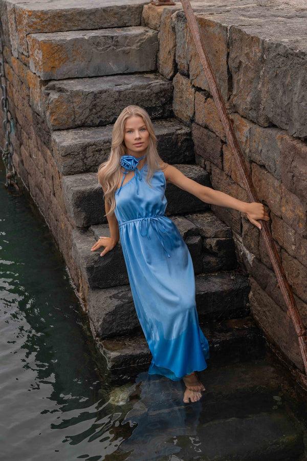 Carraig Donn Blue Clodagh One Shoulder Midi Dress