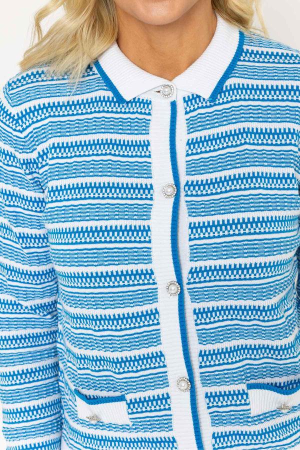 Carraig Donn Blue Collar Knitted Cardigan