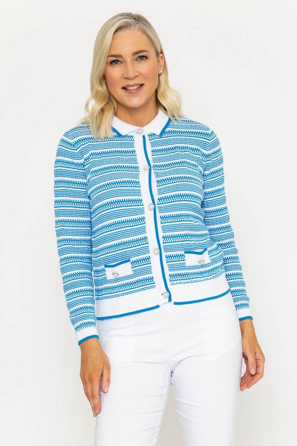 carraig donn Blue Collar Knitted Cardigan