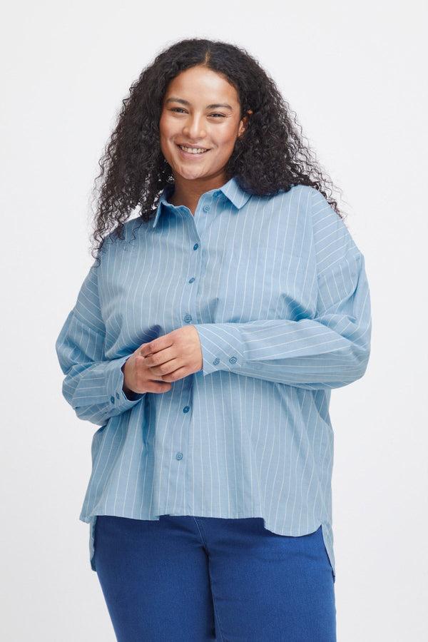 Carraig Donn Blue Cotton Long Sleeve Shirt