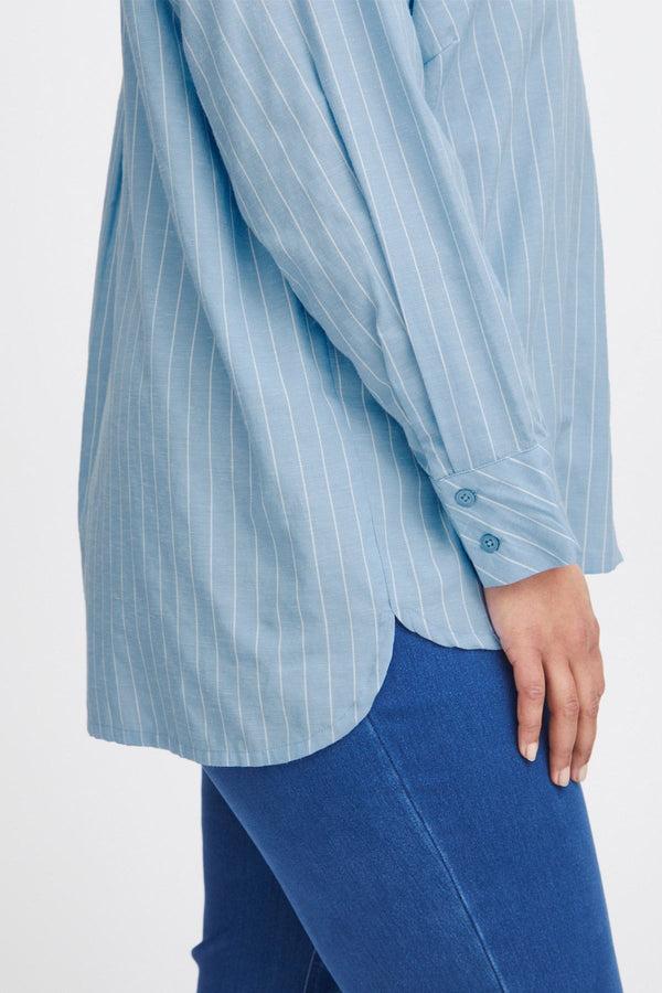 Carraig Donn Blue Cotton Long Sleeve Shirt