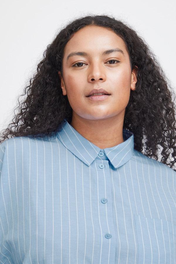 carraig donn Blue Cotton Long Sleeve Shirt