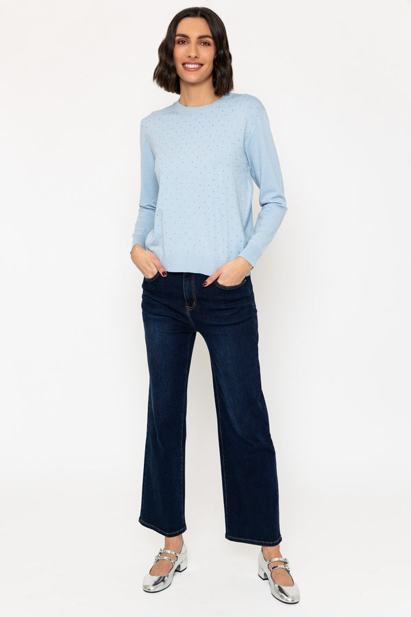 Carraig Donn Blue Embellished Soft Touch Jumper