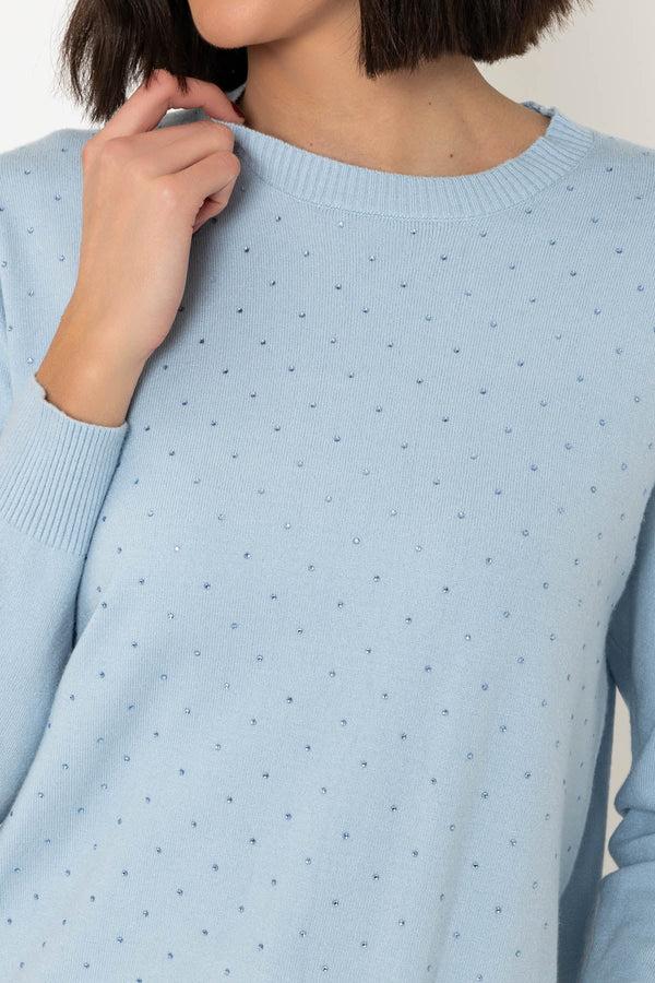 Carraig Donn Blue Embellished Soft Touch Jumper