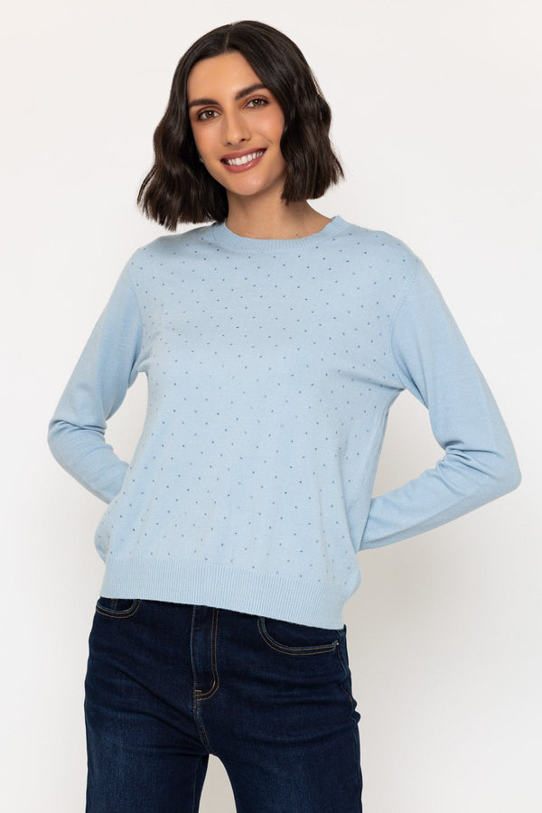 carraig donn Blue Embellished Soft Touch Jumper