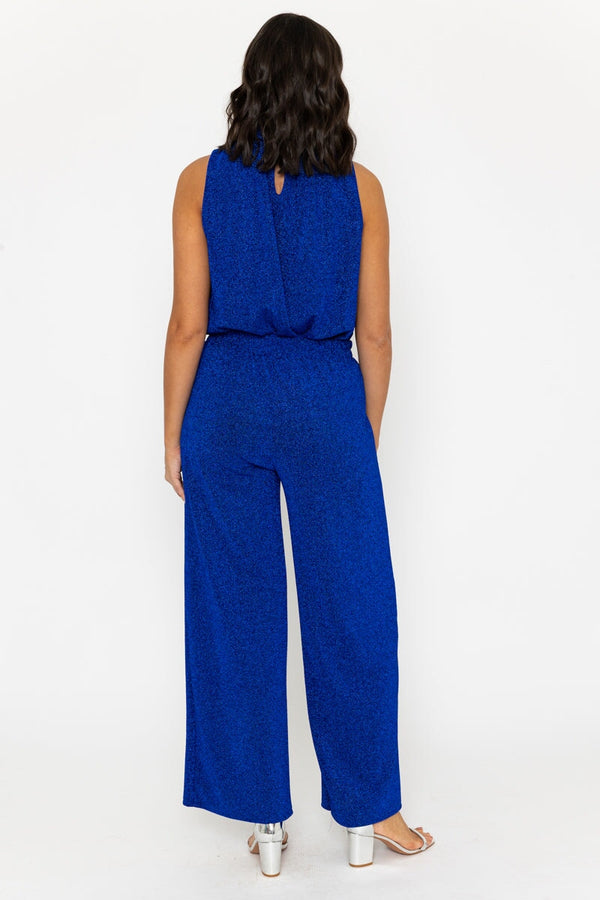 Carraig Donn Blue Lurex Wide Leg Trousers