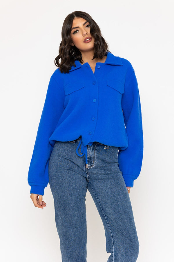 Carraig Donn Blue Plain Knitted Cardigan