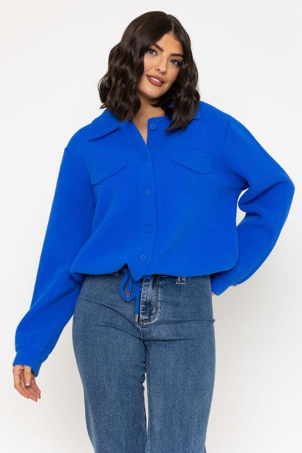 carraig donn Blue Plain Knitted Cardigan