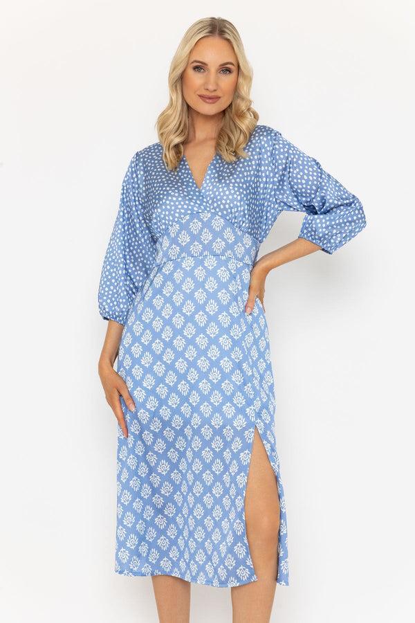 Carraig Donn Blue Print Eliza Midi Dress
