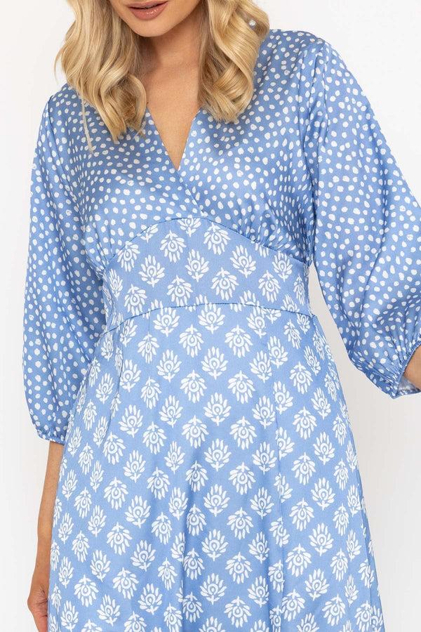 Carraig Donn Blue Print Eliza Midi Dress