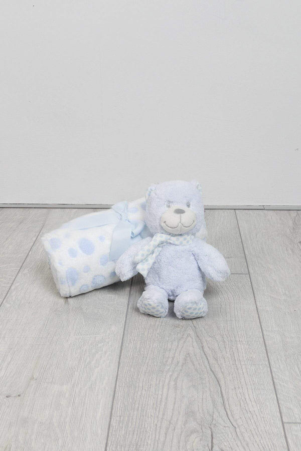 carraig donn Blue Teddy & Blanket Gift Set