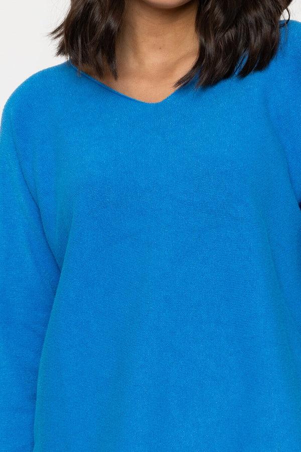 Carraig Donn Blue V-Neck Knit Jumper