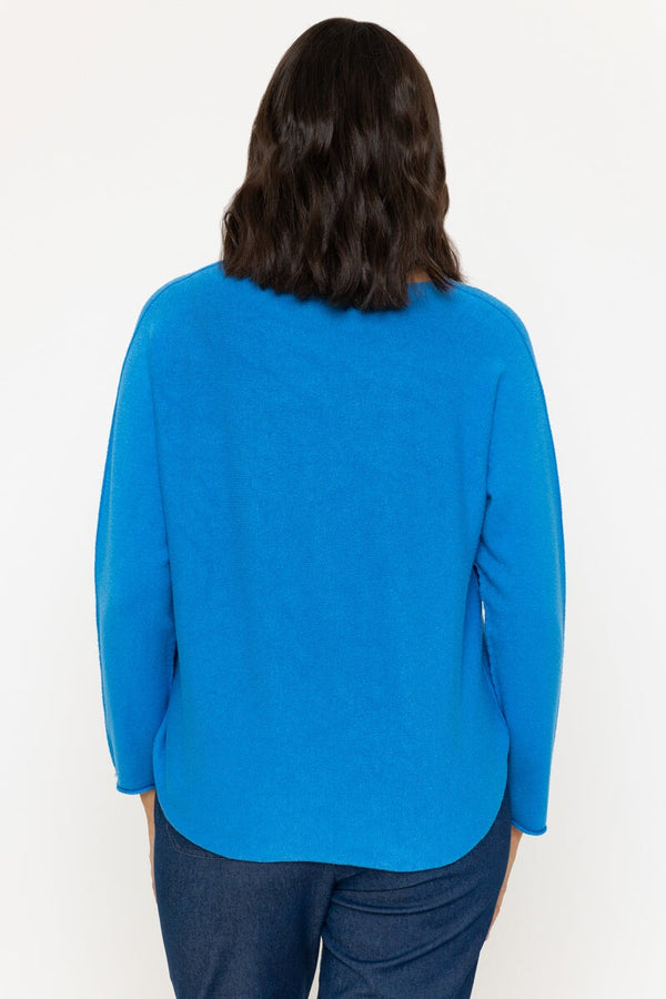 Carraig Donn Blue V-Neck Knit Jumper
