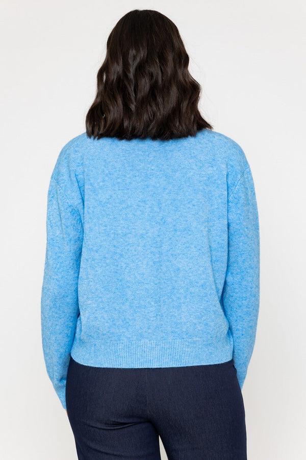 Carraig Donn Blue V-Neck Knitted Cardigan