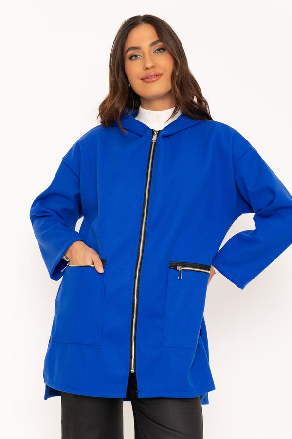 Carraig Donn Blue Zip Up Jacket With Hood