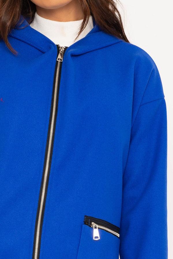 Carraig Donn Blue Zip Up Jacket With Hood
