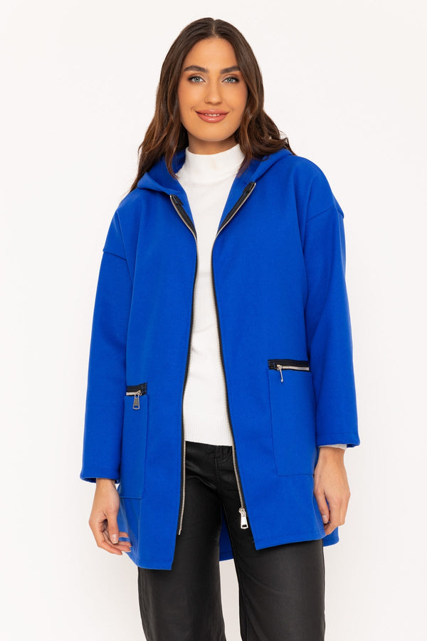 carraig donn Blue Zip Up Jacket With Hood