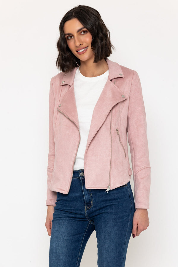 Carraig Donn Blush Suedette Biker Jacket