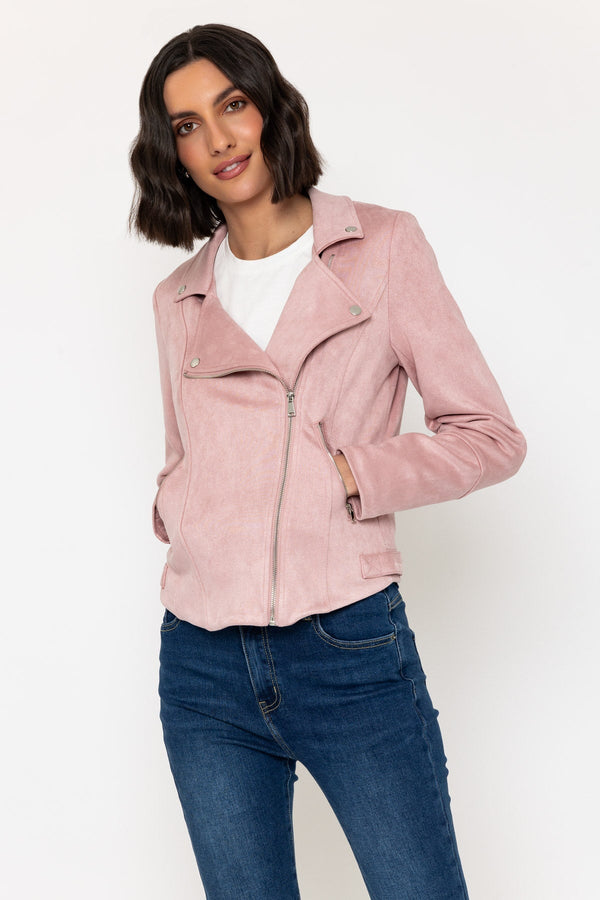 Carraig Donn Blush Suedette Biker Jacket