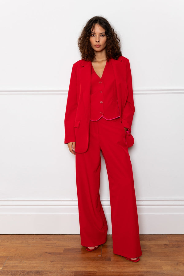 Carraig Donn Boyfriend Blazer In Red