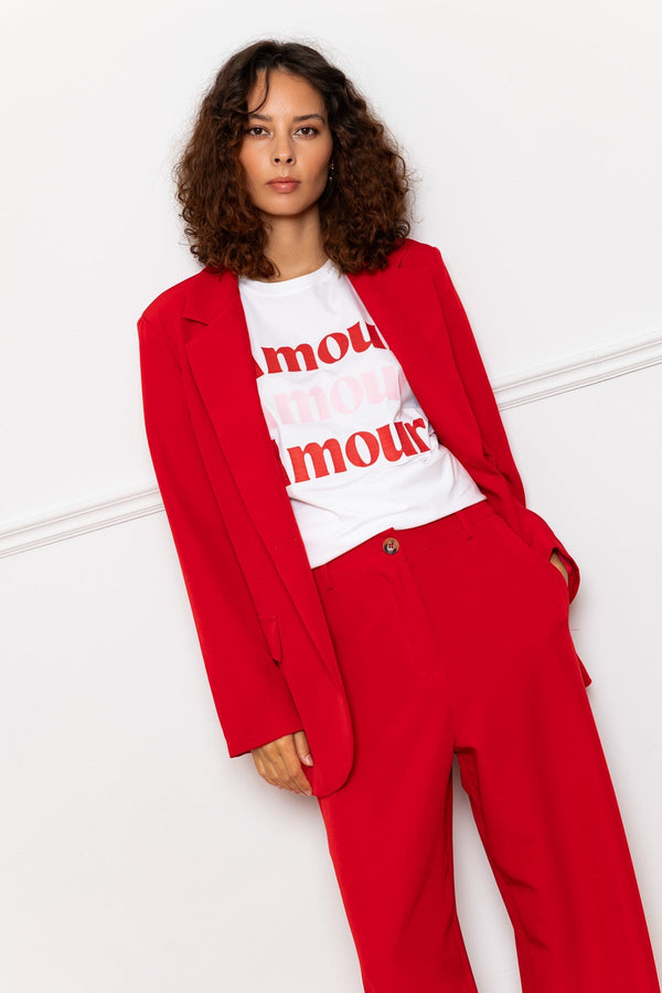 Carraig Donn Boyfriend Blazer In Red