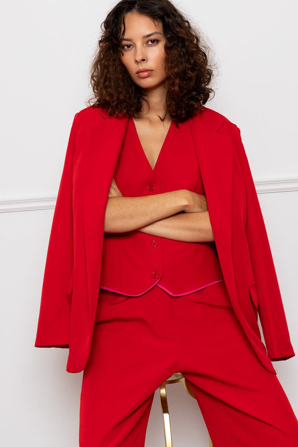 Carraig Donn Boyfriend Blazer In Red
