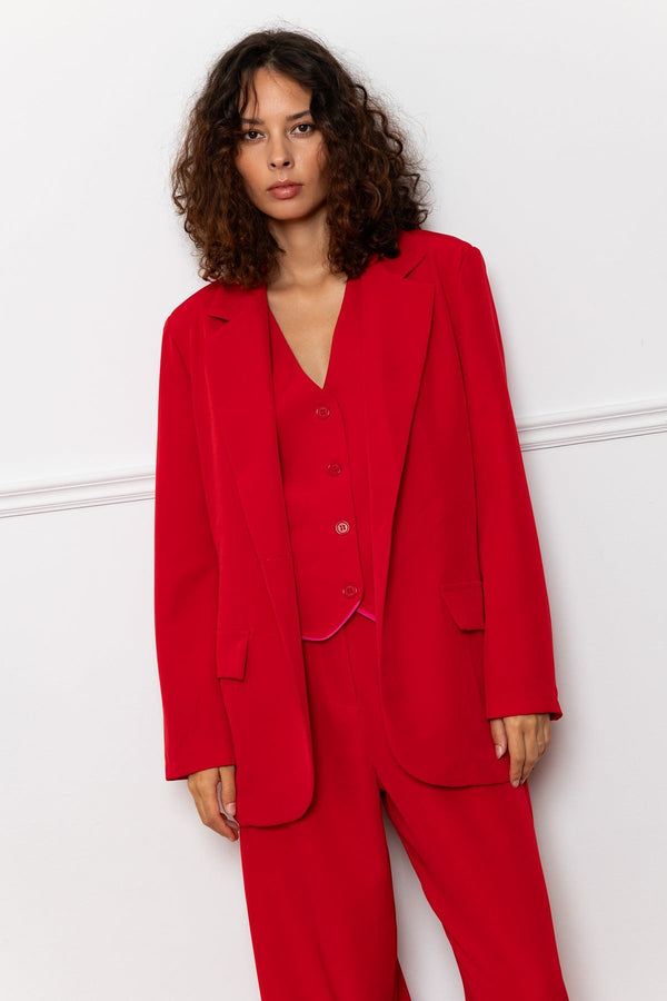 carraig donn Boyfriend Blazer in Red