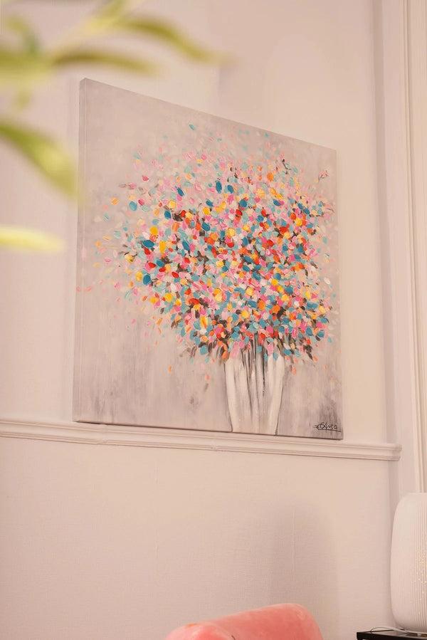 carraig donn Bright Floral Posy Canvas Wall Art