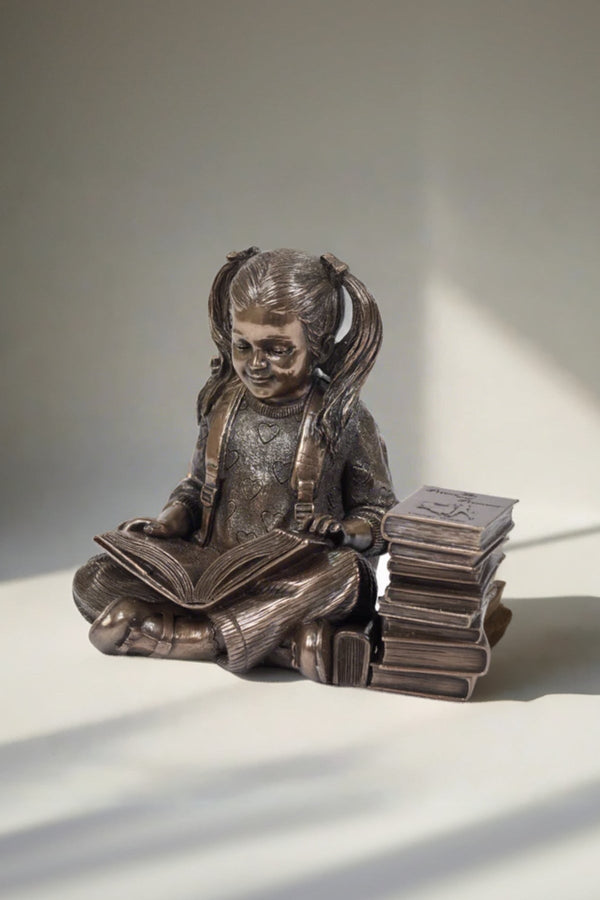 Carraig Donn Bronze Reading Time Girl