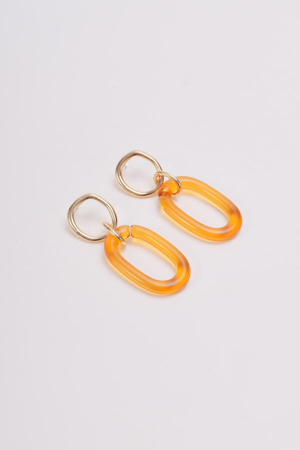carraig donn Brown Drop Link Earrings