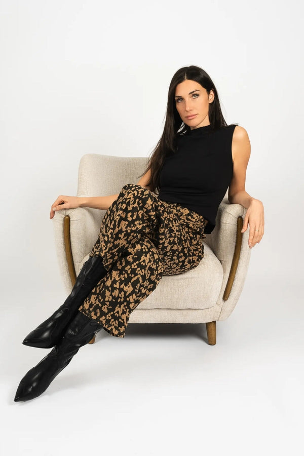Carraig Donn Brown Leopard Print Wide Leg Jeans