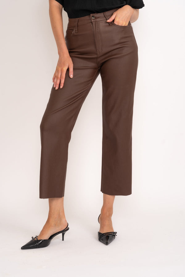 Carraig Donn Brown Seamless Faux Leather Jeans