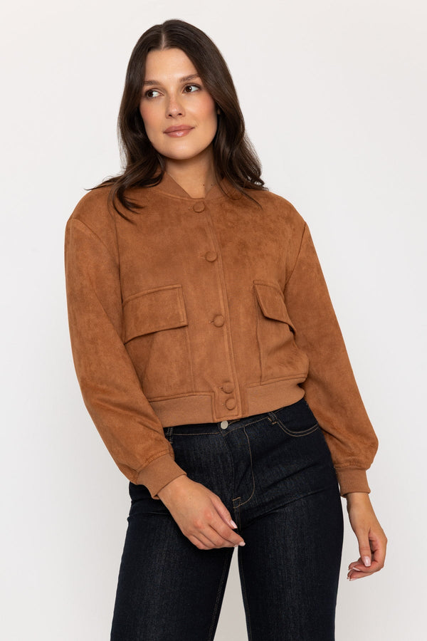 Carraig Donn Brown Suedette Bomber Jacket