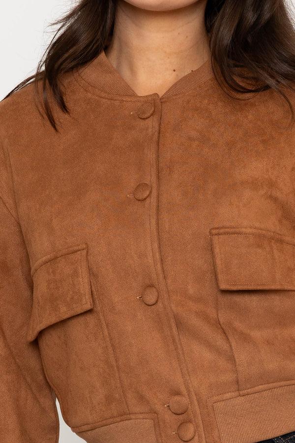 Carraig Donn Brown Suedette Bomber Jacket