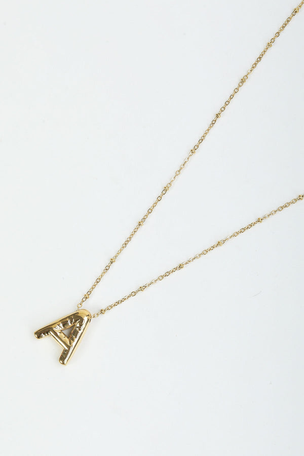 carraig donn Bubble "A" Gold Initial Necklace
