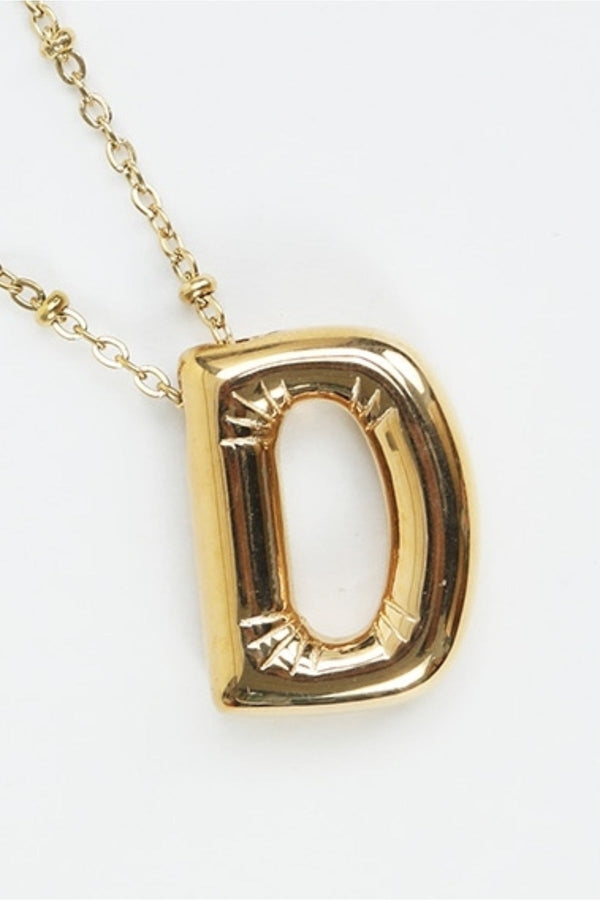 Carraig Donn Bubble "D" Gold Initial Necklace