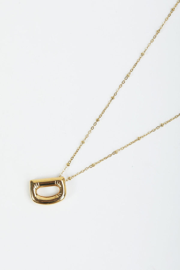 carraig donn Bubble "D" Gold Initial Necklace