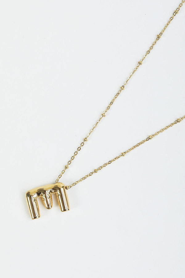 Carraig Donn Bubble "E" Gold Initial Necklace