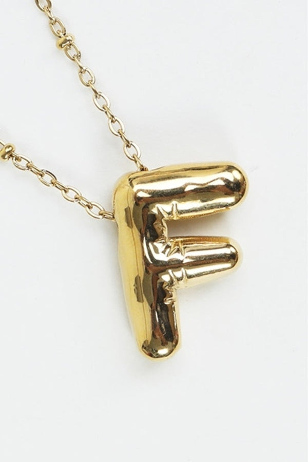 Carraig Donn Bubble "F" Gold Initial Necklace