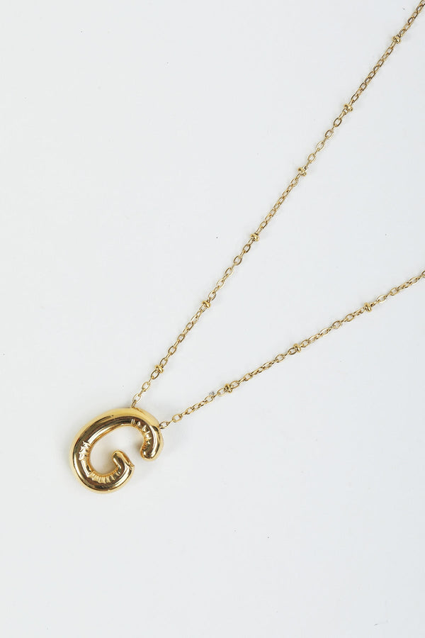 carraig donn Bubble "G" Gold Initial Necklace