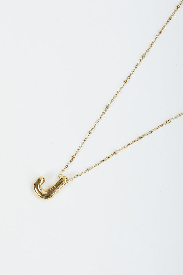 carraig donn Bubble "J" Gold Initial Necklace