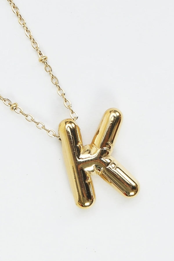 Carraig Donn Bubble "K" Gold Initial Necklace