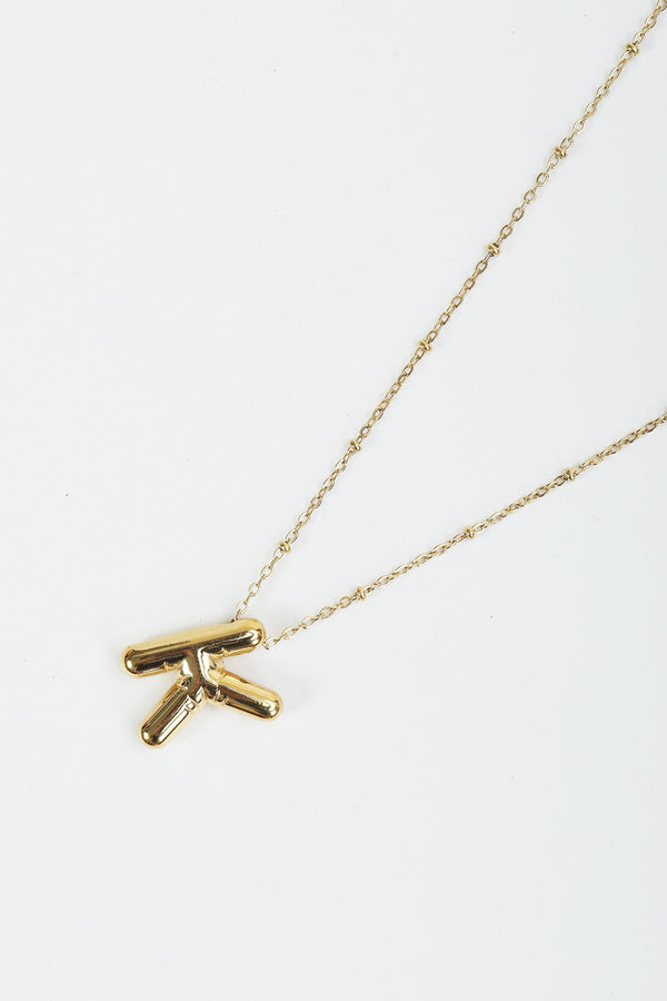 carraig donn Bubble "K" Gold Initial Necklace